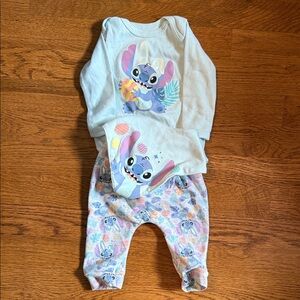 Stitch Baby Outfit with Long Sleeve and Pants